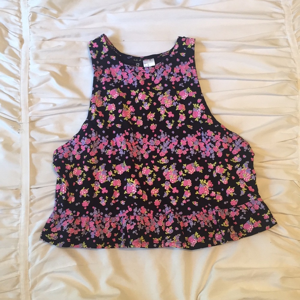 H&M floral cropped tank top